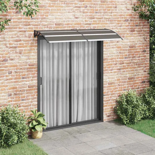 Marquesina de Puerta PC Negro 200x75 cm