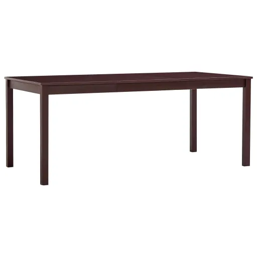 Mesa de Comedor de Madera de Pino Marrón Oscuro 180x90x73 cm