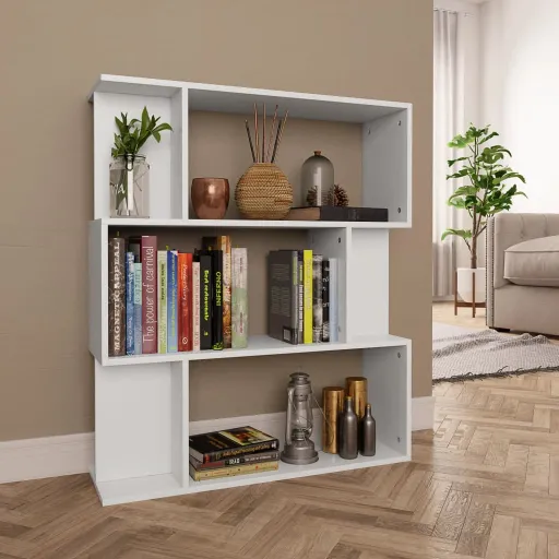 Estantería/Divisor Madera Contrachapada Blanco 80x24x96 cm