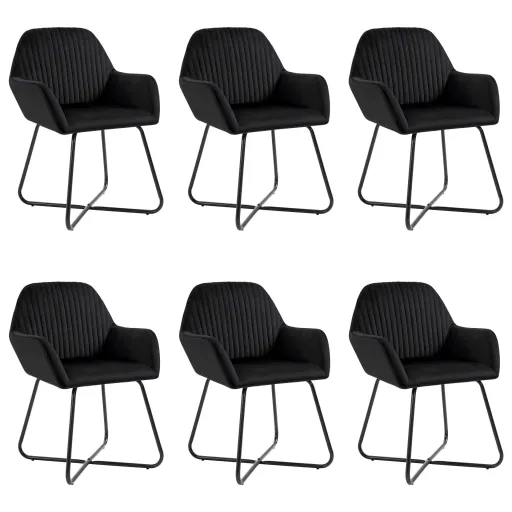 Silla de Comedor 6 Unidades Terciopelo Negro