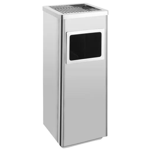 Papelera Con Cenicero de Acero Inoxidable 36 L