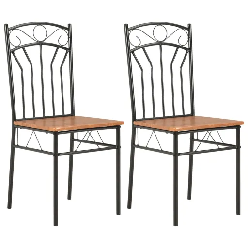 Sillas de Comedor 2 Unidades MDF Marrón