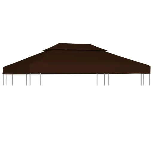 Cubierta Superior de Cenador 2 Niveles Marrón 310 g/m² 4x3 m
