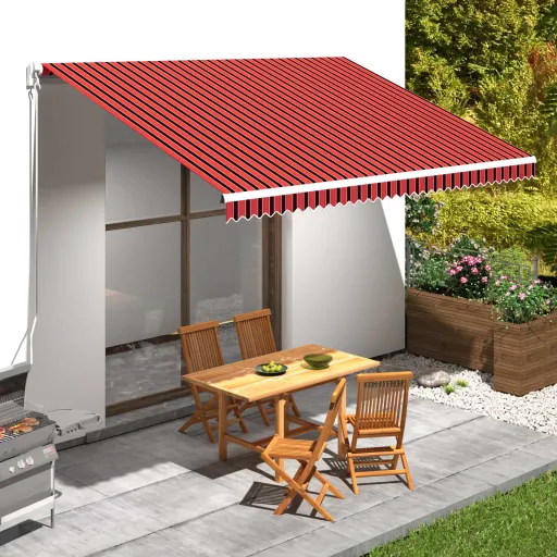 Toldo de Lona Naranja y Marrón 450x300 cm