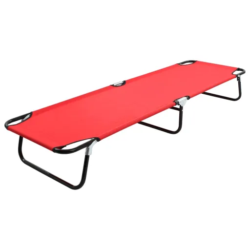 Tumbona Plegable Acero Roja