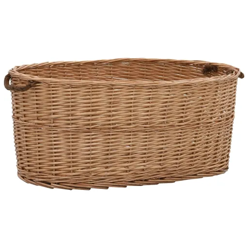 Cesta Para Leña Con Asas de Transporte Sauce Natural 78x54x34cm