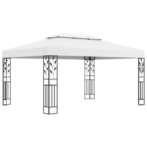 Cenador Con Doble Techo Blanco 3x4 m