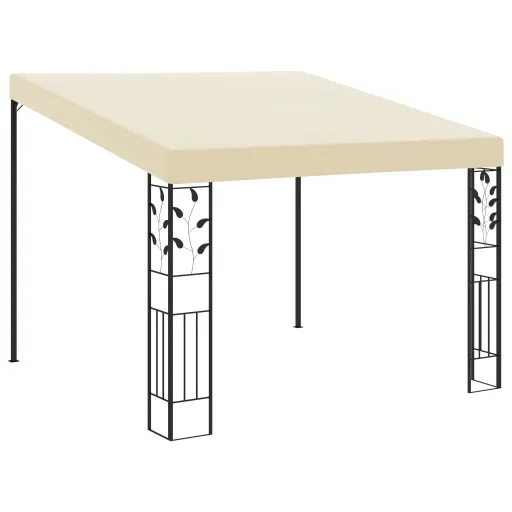 Cenador Con Montaje en la Pared Crema 3x3x2,5 m