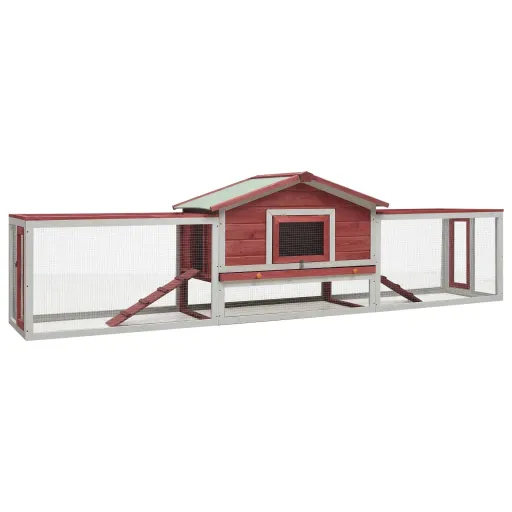 Conejera Madera Maciza Pino y Abeto Rojo 310x70x87 cm
