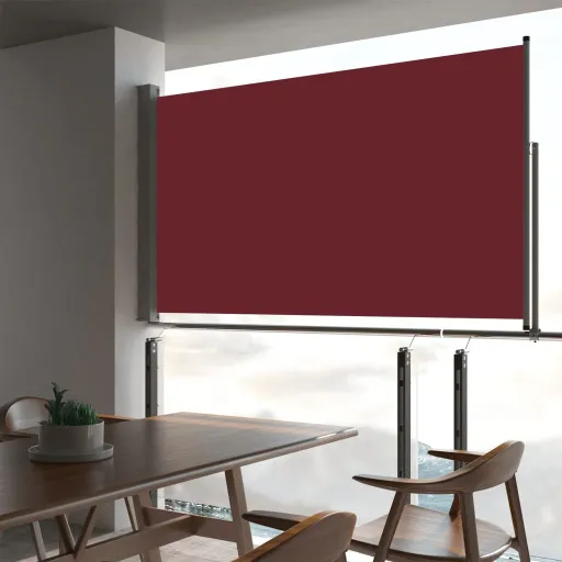 Toldo Lateral Retráctil de Patio Rojo 140x300 cm