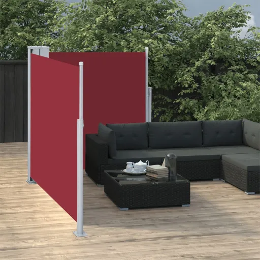 Toldo Lateral Retráctil Rojo 100x600 cm