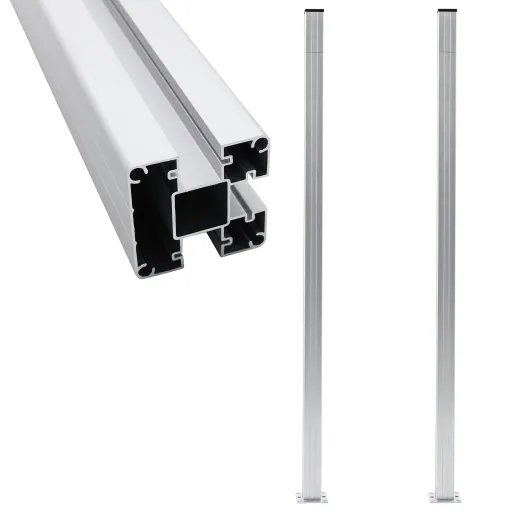 Postes de Valla 2 Unidades Aluminio 185 cm
