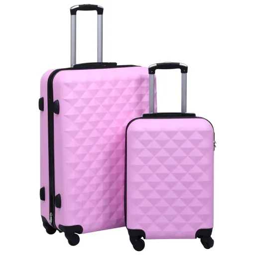 Juego de Maletas Rígidas Con Ruedas 2 Piezas ABS Rosa