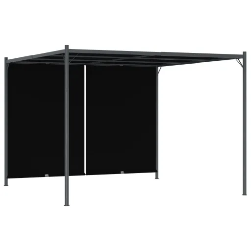 Pérgola de Jardín Con Tejado Retráctil Gris Antracita 3x3 m