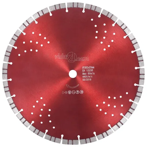 Disco de Corte de Diamante Con Turbo y Agujeros Acero 350 mm