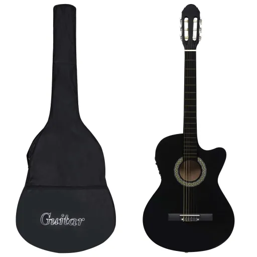 Set Guitarra Occidental 12 Pzas Con Ecualizador 6 Cuerdas Negro