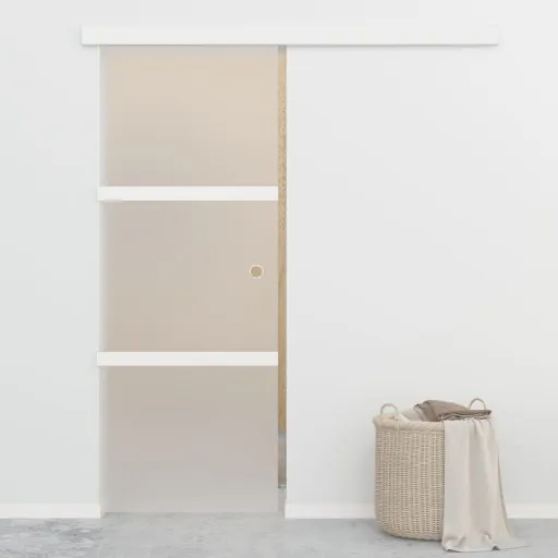 Puerta Corredera Con Topes Suaves Vidrio ESG Aluminio 76x205 cm