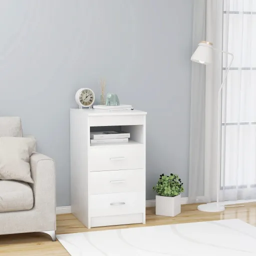 Cajonera de Madera Contrachapada Blanco 40x50x76 cm