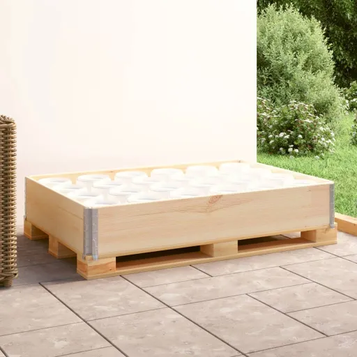 Collar de Caja de Pallet Madera Maciza de Pino 80x120 cm