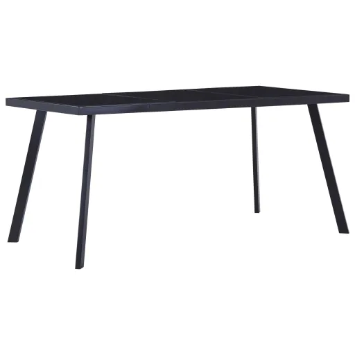 Mesa de Comedor de Vidrio Templado Negro 180x90x75 cm