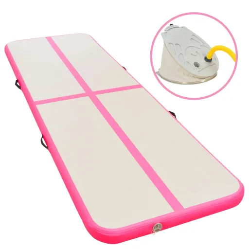 Esterilla Inflable de Gimnasia Con Bomba 700x100x10 cm PVC Rosa
