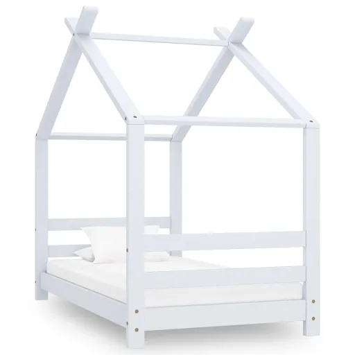Estructura de Cama Infantil Madera Maciza Pino Blanco 70x140 cm