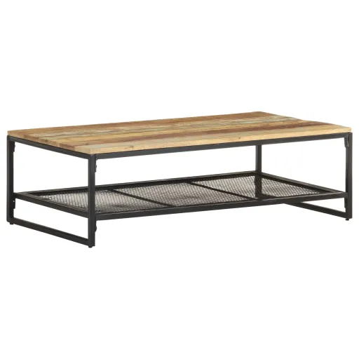 Mesa de Centro de Madera Maciza Reciclada 110x60x35 cm