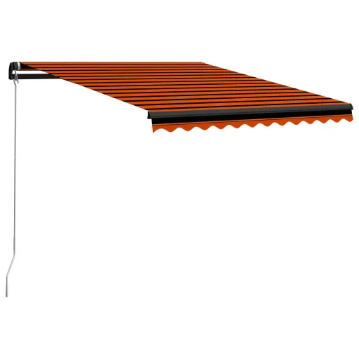 Toldo Retráctil Manual Naranja y Marrón 350x250 cm