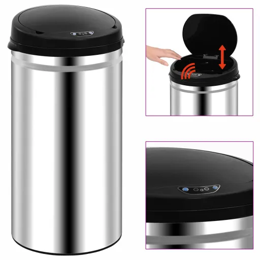 Cubo de Basura Con Sensor Automático 50 L Acero Inoxidable