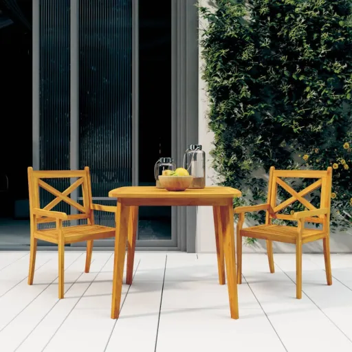 Mesa de Jardín Madera Maciza de Acacia 85x85x75 cm