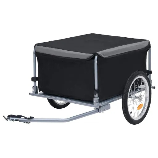 Remolque Para Bicicletas Negro y Gris 65 kg