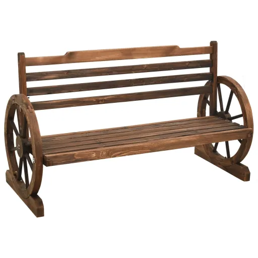 Banco de Jardín Madera Maciza de Abeto 112 cm