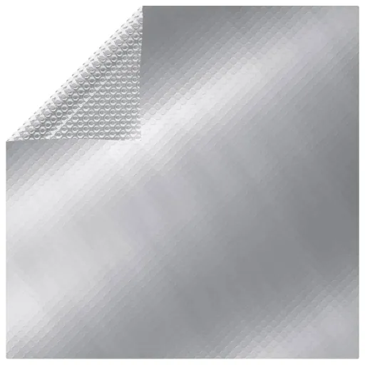 Cubierta de Piscina Rectangular PE Plateado 600x400 cm