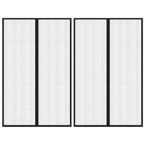 Mosquiteras Para Puerta Bloque Magnético 2 Uds Negro 220x130 cm