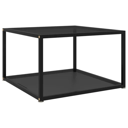 Mesa de Centro Negra Vidrio Templado 60x60x35 cm