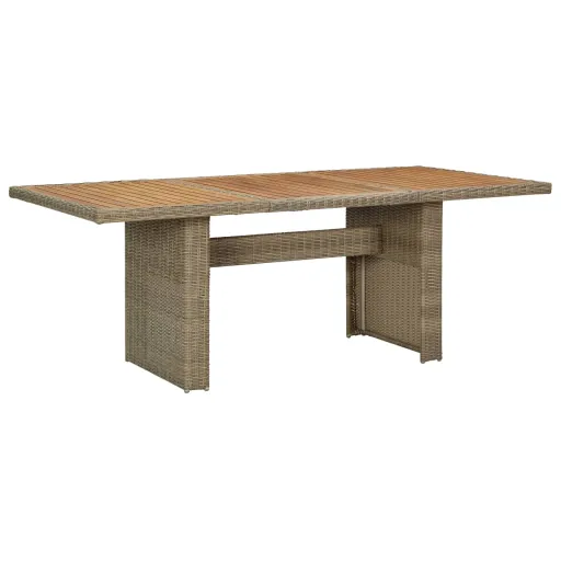 Mesa de Comedor de Jardín Ratán Sintético Marrón 200x100x74 cm