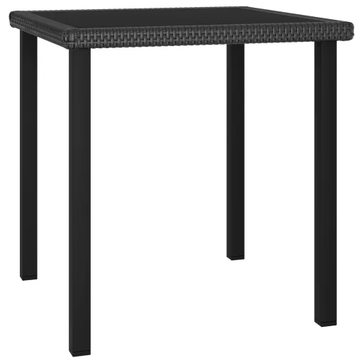 Mesa de Comedor Para Jardín Ratán Sintético Negro 70x70x73 cm