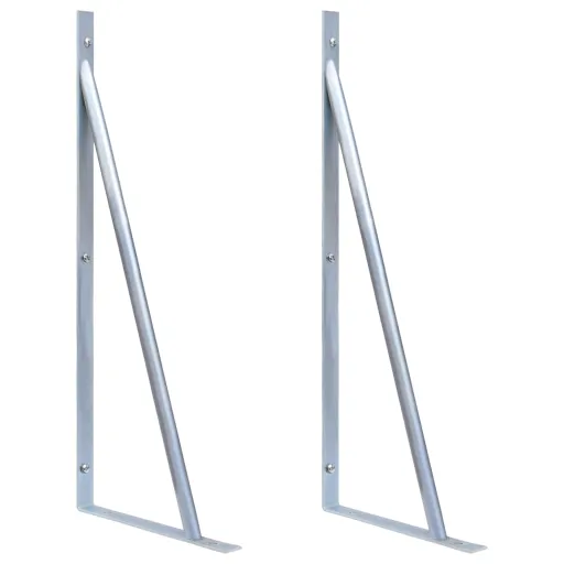 Soportes Para Postes de Valla 2 Unidades Acero Galvanizado