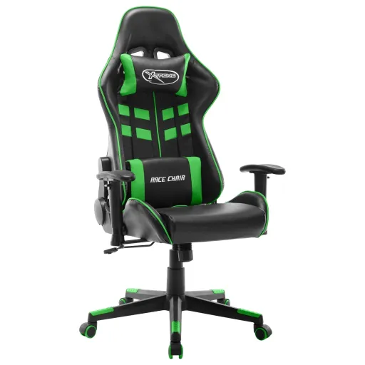 Silla de Gaming de Cuero Sintético Negro y Verde