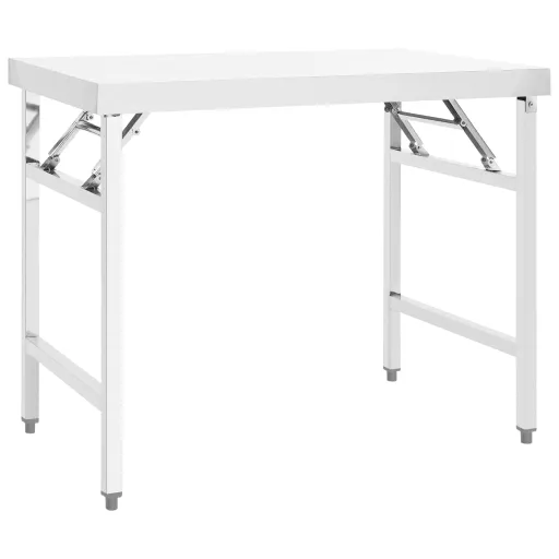 Mesa de Trabajo Plegable Para Cocina Acero 100x60x80 cm