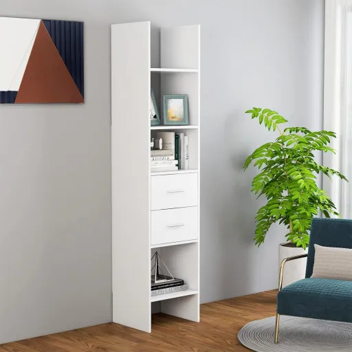 Estantería Librería Madera Contrachapada Blanco 40x35x180 cm