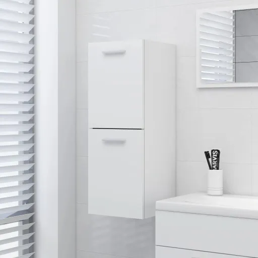Armario de Baño Madera Contrachapada Blanco 30x30x80 cm