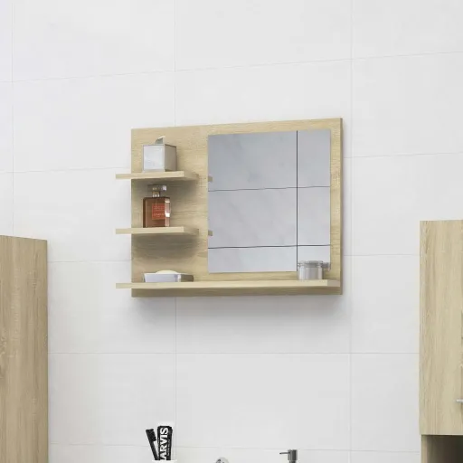 Espejo de Baño Madera Contrachapada Roble Sonoma 60x10,5x45 cm