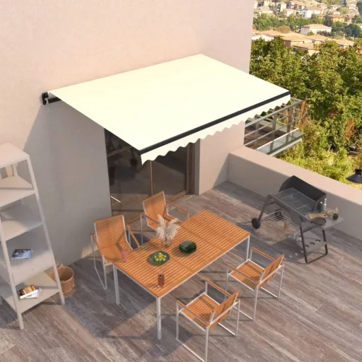 Toldo Retráctil Manual Crema 400x350 cm