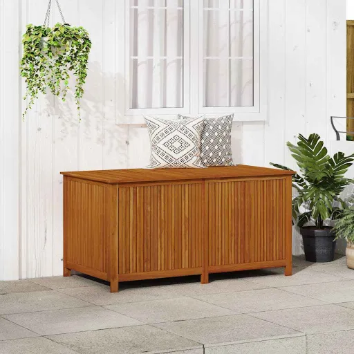Caja de Almacenaje de Jardín Madera Maciza Acacia 150x80x75 cm