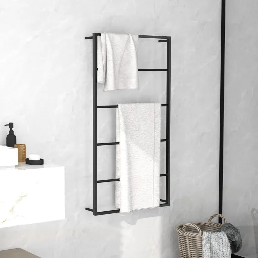 Toallero de Acero Negro 60x10x116 cm