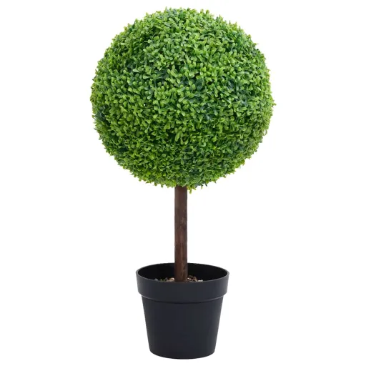 Planta de Boj Artificial Forma de Bola Con Maceta Verde 71 cm