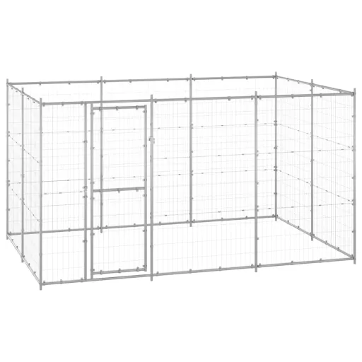 Perrera de Exterior de Acero Galvanizado 7,26 m²