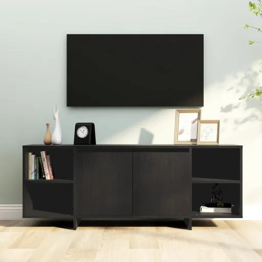 Mueble Para TV Madera Contrachapada Negro 130x35x50 cm
