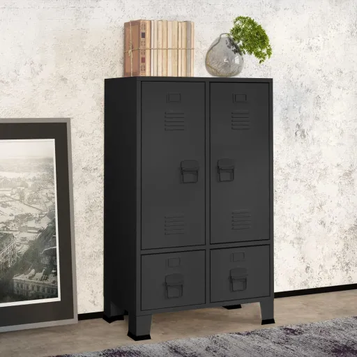 Armario Industrial Acero Gris Antracita 67x35x107 cm